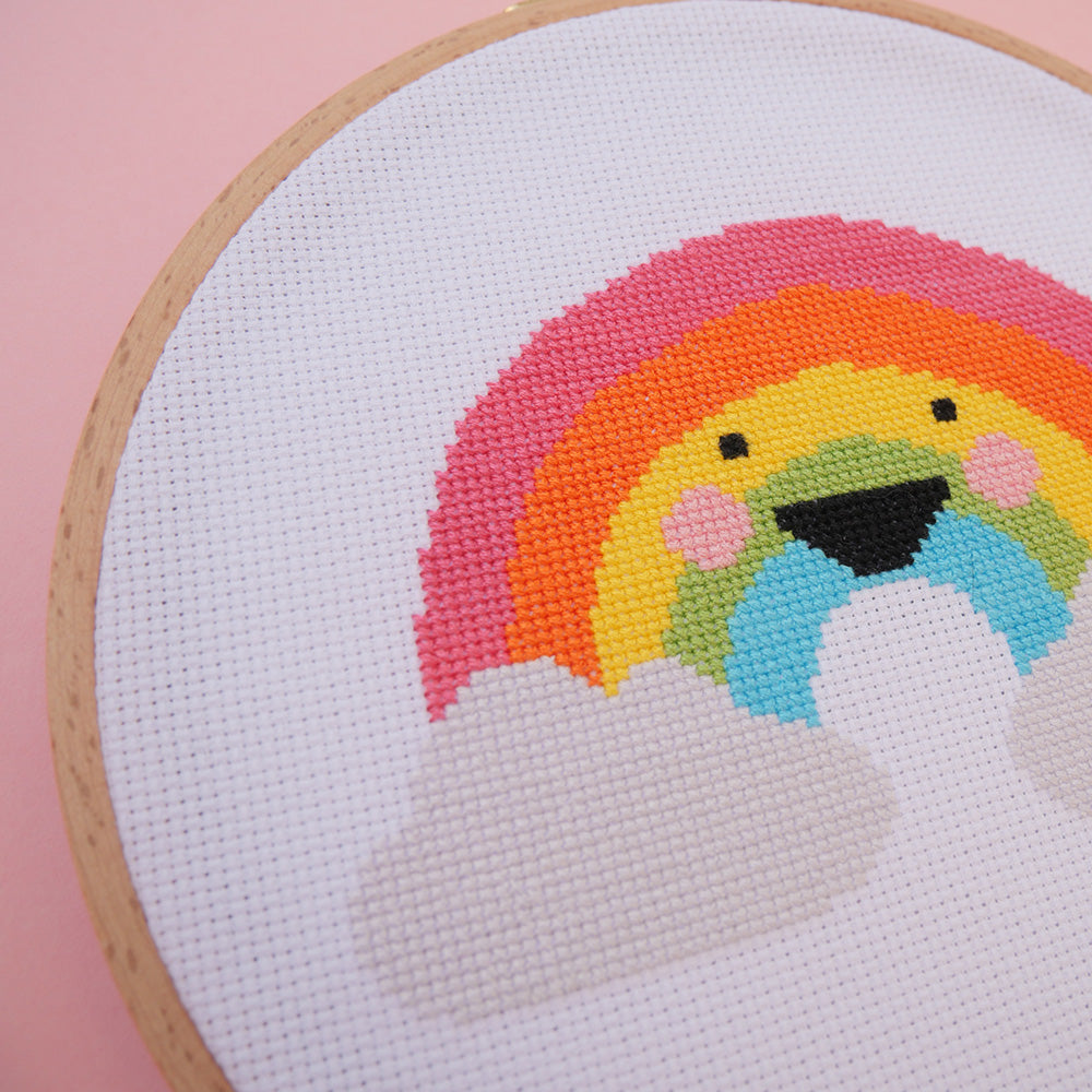 Happy Rainbow Cross Stitch Kit - Kutopia