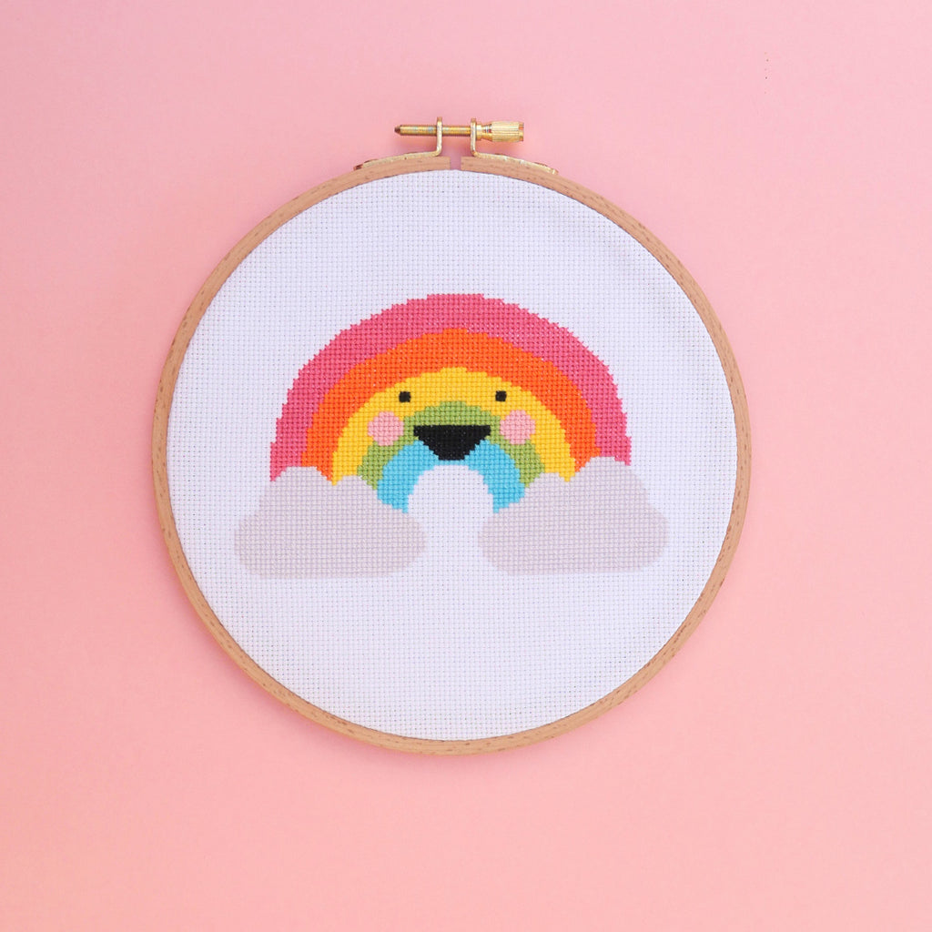Happy Rainbow Cross Stitch Kit - Kutopia