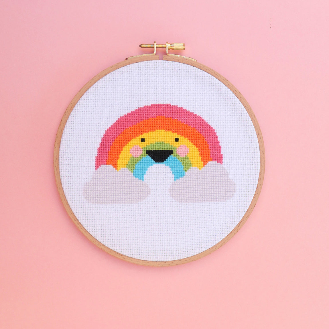 Happy Rainbow Cross Stitch Kit - Kutopia