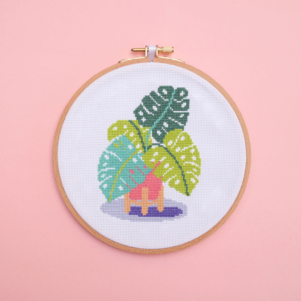 Monstera Cross-Stitch Kit