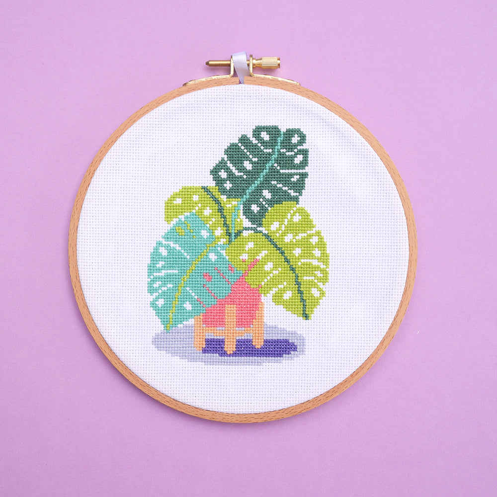 Monstera Cross-Stitch Kit