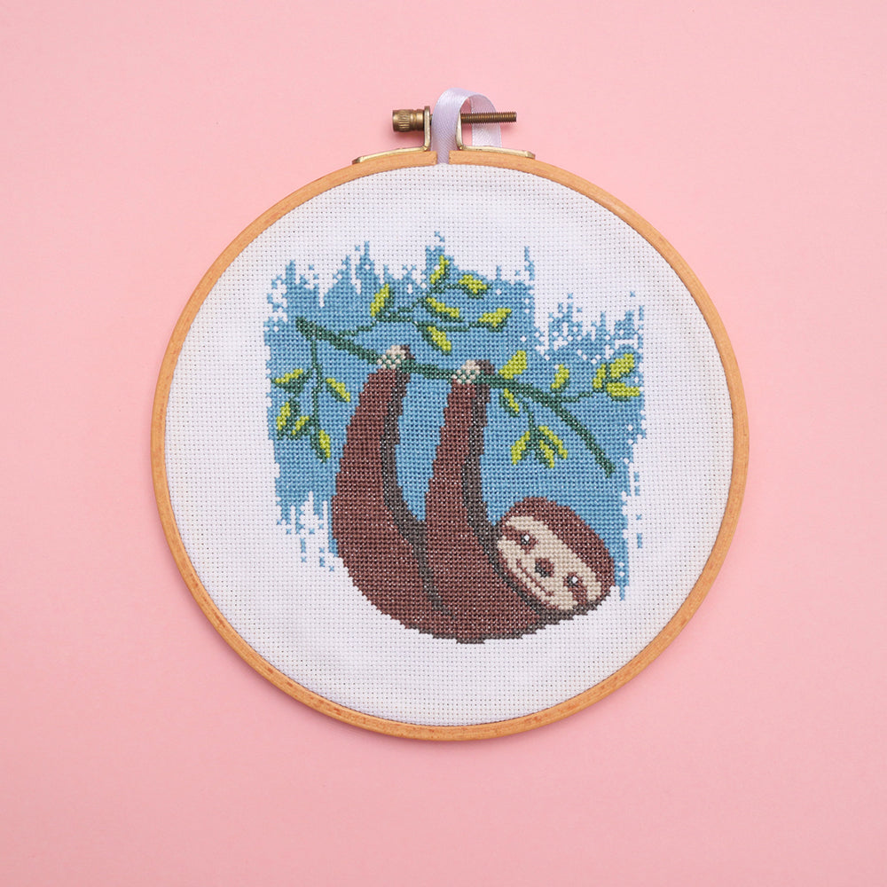 Sloth Cross Stitch Kit