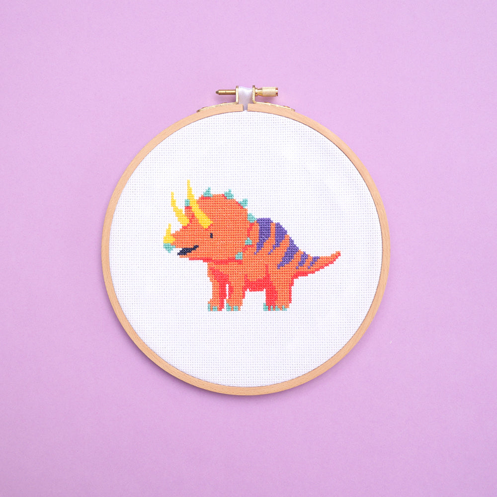 Triceratops Cross Stitch Kit